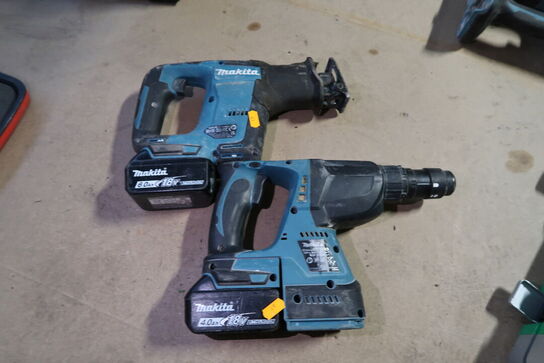 2 stk. akku håndværktøj MAKITA DHR243, DJR188 med 2 stk. batterier