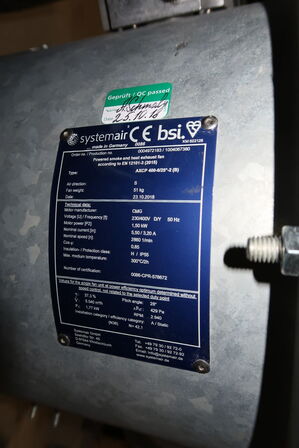 Aksialventilatorer bl.a. SYSTEMAIR AXCP 400-6/25