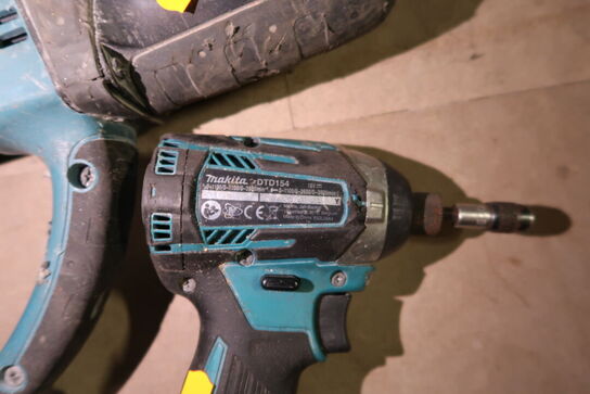 2 stk. akku håndværktøj MAKITA DTD154, DHR202 med 2 stk. batterier