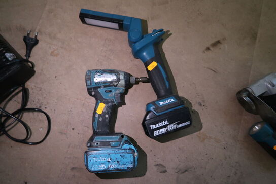 2 stk. akku håndværktøj MAKITA DML816 med 2 stk. batterier
