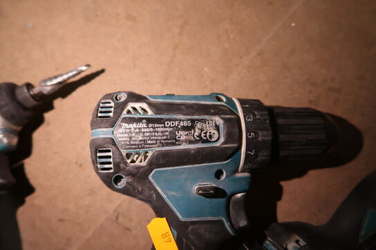 3 stk. akku håndværktøj MAKITA DDF485, DTD155 med 3 stk. batterier