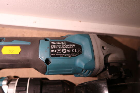 2 stk. akku håndværktøj MAKITA DHP484, DGA506