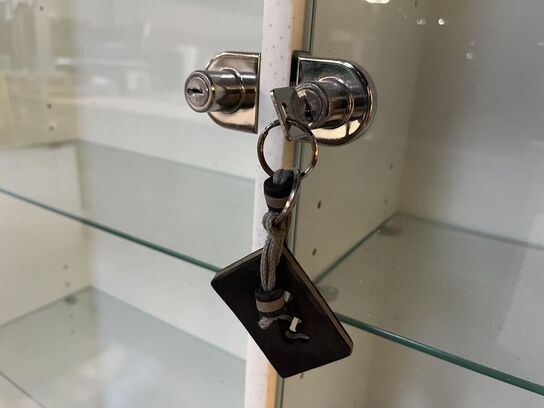 2. Stk. Udstillings skabe med Glas hylder og lys