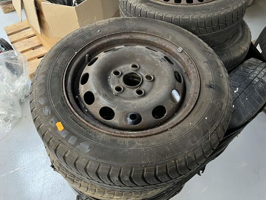 7. Stk. Dæk med stål fælge