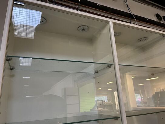 2. Stk. Udstillings skabe med Glas hylder og lys