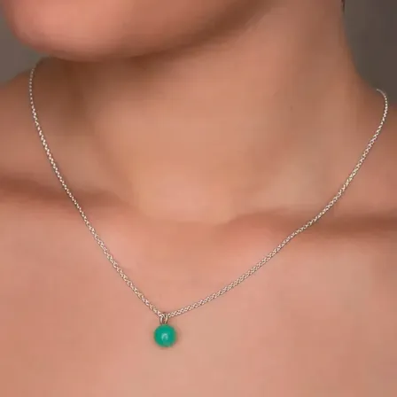 2 stk. Globe Krysoprase vedhæng Sølv DOLONG