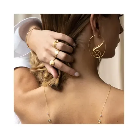 Thera Large Øreringe 18 kt. Guld DULONG