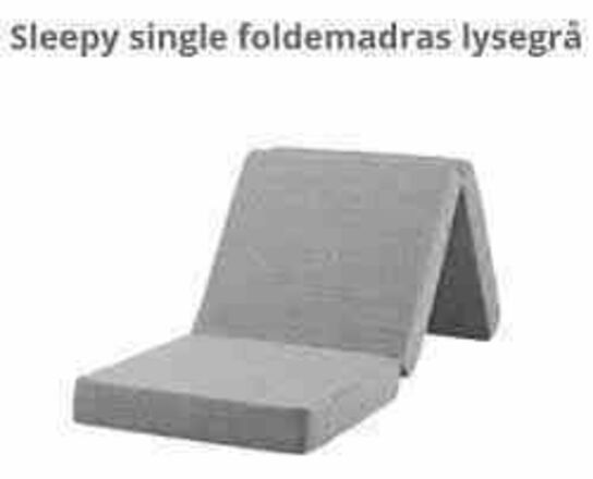 Sleepy single Foldemadras 70x200x12 cm Lysegrå 