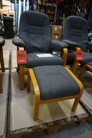 Otium lænestol inkl. fodskammel - grå 