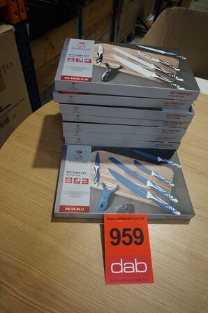 9 stk Kitchen King køkkenknivsæt 6-pak ass farver 