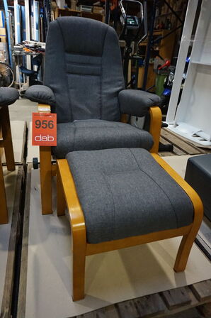 Otium lænestol inkl. fodskammel - grå 