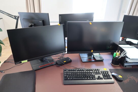 2 stk. Computerskærme mlfg. Tastur & mus THINKVISION/LENOVO Model: T27q-20/ C19270QTO