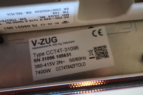 Kogeplade m. indbygget emhætte V-ZUG Type: CCT4t-31096 Model: SN 31096 105631