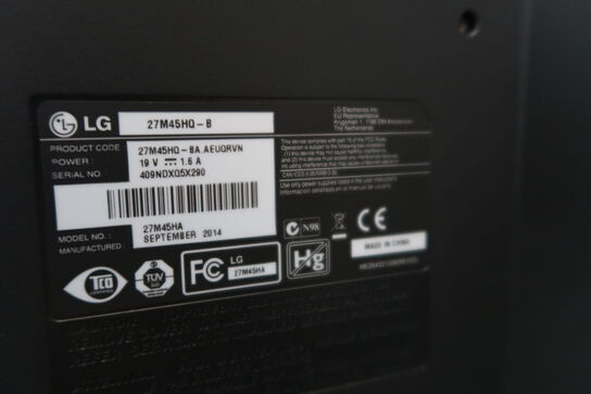 2 stk. Computerskærme LG/DELL Model: 27M45HQ-B/ G5VPHD2