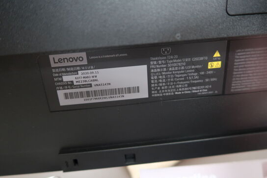 2 stk. Computerskærme mlfg. Tastur, mus & Headset THINKVISION/LENOVO Model: T27q-20/ C19270QTO