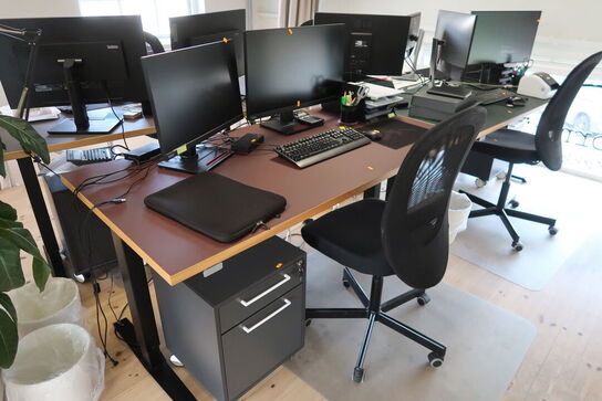 Hæve/sænkebord m. stol & skuffmodul IKEA Model: 002.552.56 