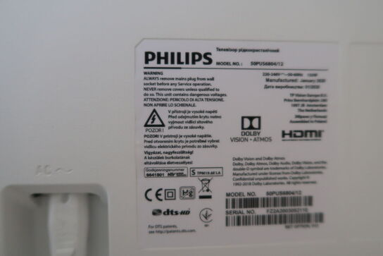 Fladskærms-tv 50" m. stativ PHILLIPS Model: 50PU5680412
