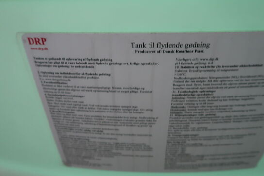 15000L tank til flydende gødning DANSK ROTATIONS PLAST med trykføler VEGABAR 14