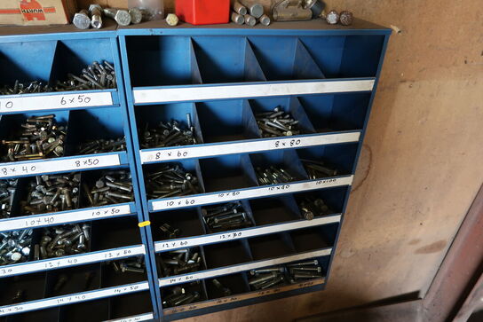 4 stk. sortimentsreoler med div. Skruer, bolte m.m