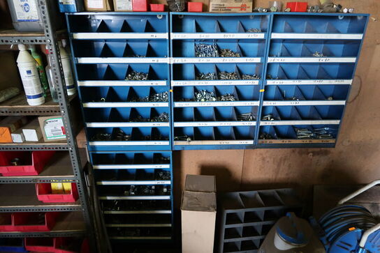 4 stk. sortimentsreoler med div. Skruer, bolte m.m