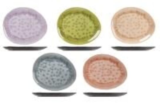 7 stk. Tallerken melamin oval ass.farve 275 mm Streetfood Go