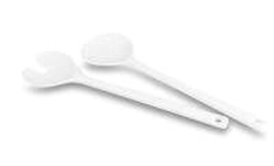 6 stk. Salatsæt melamin L280 mm hvid Rosti