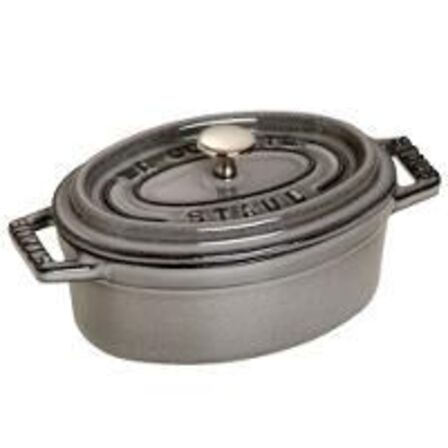 3 stk. Mini cocotte grå oval m/ låg 0,25 ltr Staub