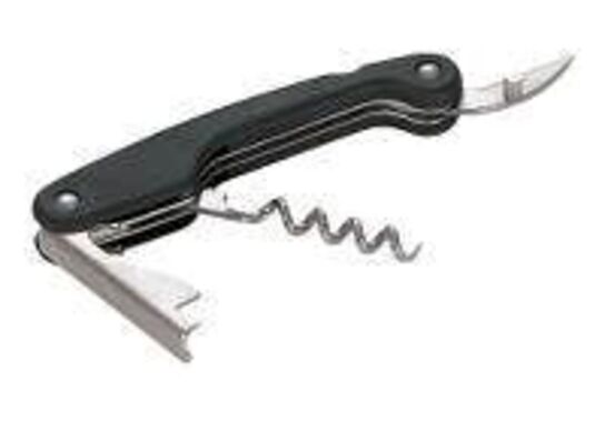 10 stk. Tjenerproptrækker sort m/kniv 