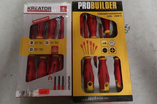 2 stk. Skruetrækkersæt 6 dele Probuilder