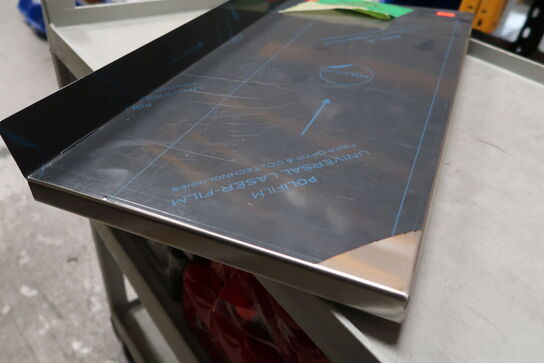 3 stk. Rustfri hylde 600x300x25 mm.