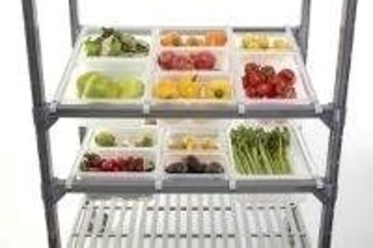 6 stk. Deleskinne lige 600 mm for GN-kantiner Cambro Camshelving Premium