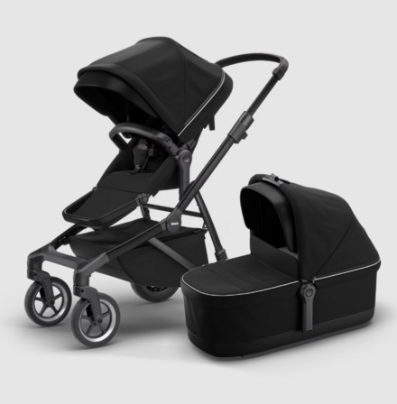 Thule Sleek byvogn midnatssort på sort med sort lift