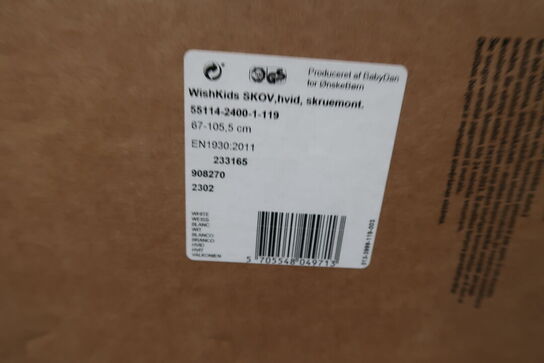 BabyDan/WishKids sikkerhedsgitter metal, 105,5 cm hvid