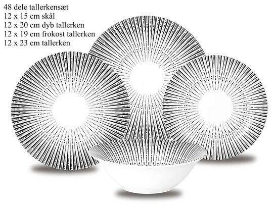 48 dele tallerkensæt.