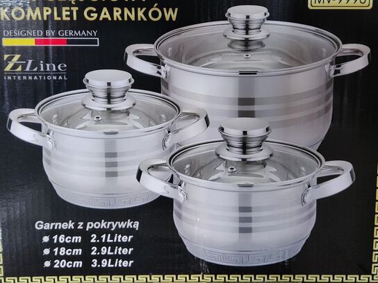 Grydesæt, 6 dele, også til induktion.