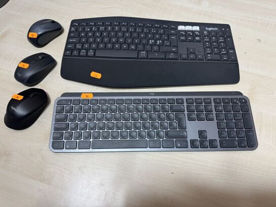 2 stk. tastaturer, 3 stk. Mus LOGITECH