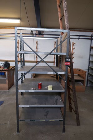 5 fag stålreoler & stige 