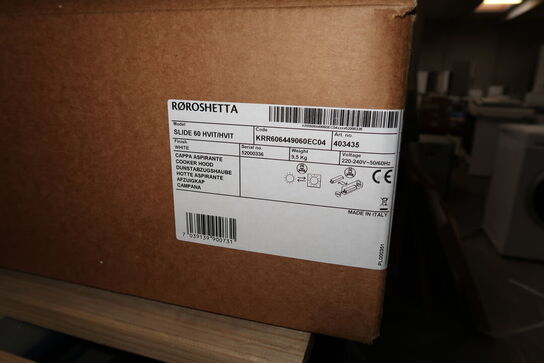 Emhætte RØROSHETTA SLIDE 60 HVIT