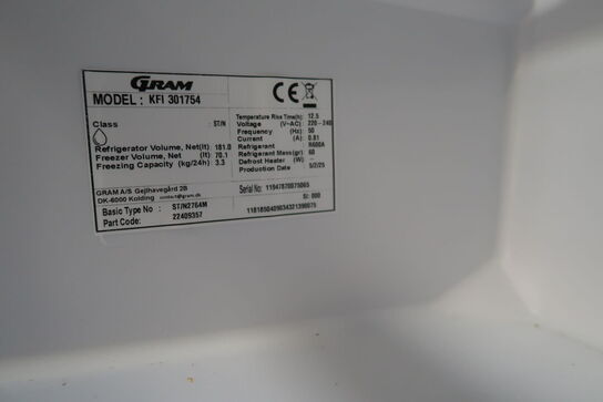Køle/fryseskab GRAM KFI 301754