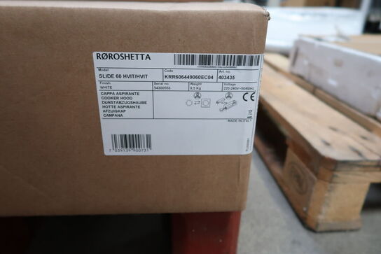 Emhætte RØROSHETTA SLIDE 60 HVIT/HVIT