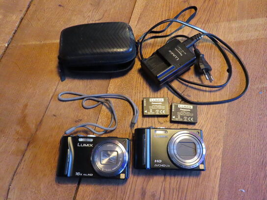 2 stk. kamera, LUMIX DMC-TZ10 og DMC-TZ20