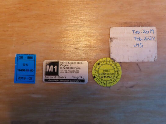 Kalibrationslodder messing,  1mg-1kg, KERN & SOHN  M1,  G8 -886