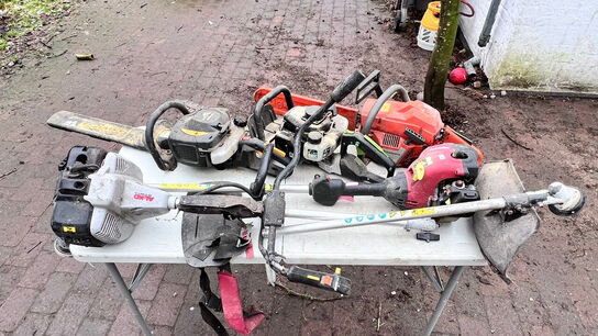 5 stk. have maskiner, kædesav, busrydere og hækklippere