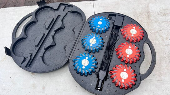 Sæt med 6 genopladelige LED-advarselsblink