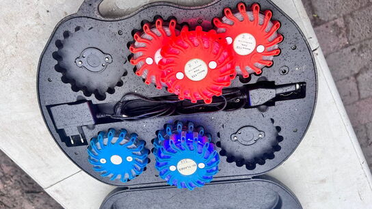 Sæt med 6 genopladelige LED-advarselsblink