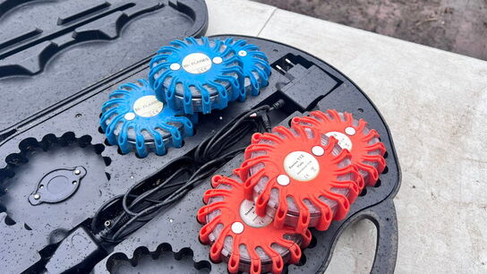 Sæt med 6 genopladelige LED-advarselsblink