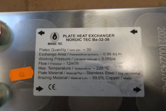 Pladevarmeveksler NORDIC TEC Ba-32-30