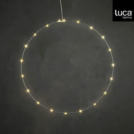 2 stk. cirkel m. led-belysning sølvfarvet batteridrevet 50 cm(ubrugt)