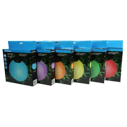 6 stk. grundig lanterne led ip44 solar 30 cm assorteret(ubrugt)