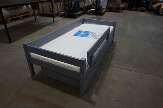 Spiloppe juniorseng med skuffe og madras 70x160 cm Grå 